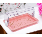 PM139 Pink Tempat Roti dengan Tutup Geser Motif Marmer